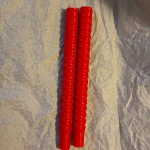 Red Twisty Taper Candle Sticks